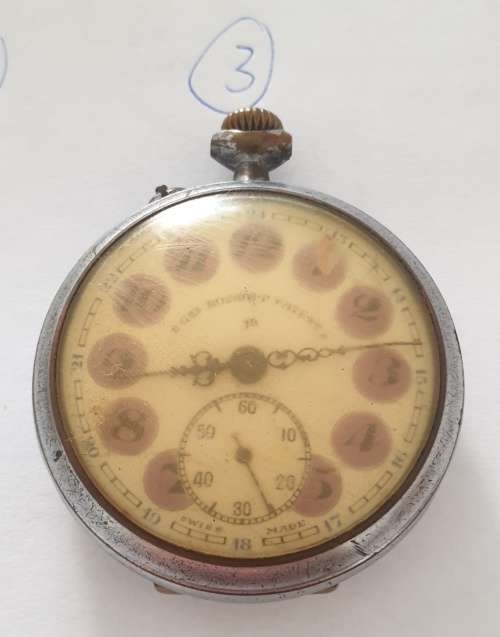 3 x Vintage Roskopf Pocket Watches. ` For Repairs `