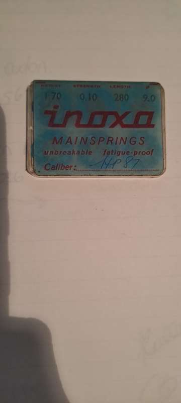 Inoxa Main spring as per pic