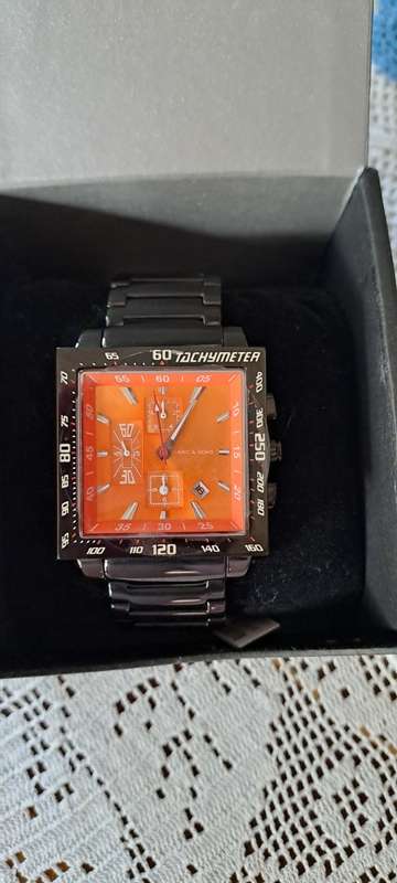 German Marc and Sons Men`s large Tachymeter chronograph  watch nos top Quality