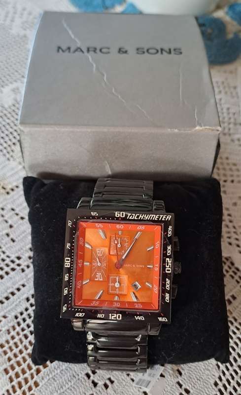 German Marc and Sons Men`s large Tachymeter chronograph  watch nos top Quality
