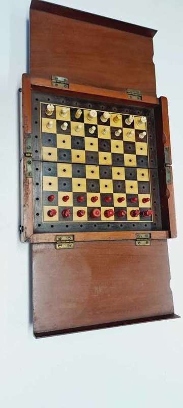 Antique Whittington Travelling Chess Board Circa 1890