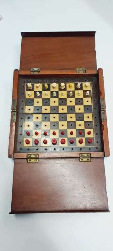 Antique Whittington Travelling Chess Board Circa 1890