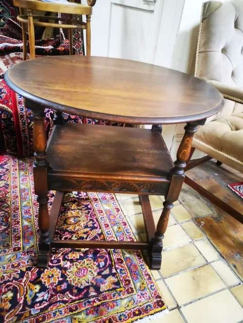19th century antique Monk`s bench/ table of carved oak 1890`s