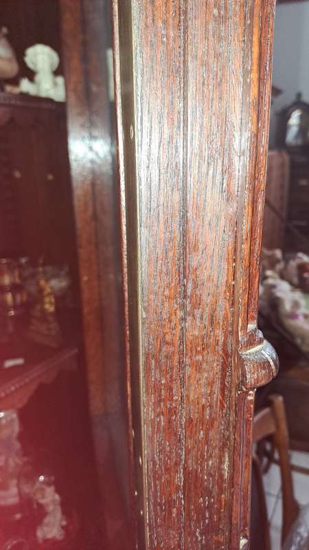 Grand Antique German Oak Carved Display Cupboard