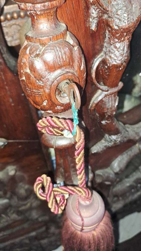 Grand Antique German Oak Carved Display Cupboard