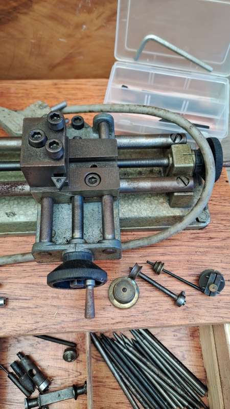Emco Unimat SL  lathe with extras in yellow wood box