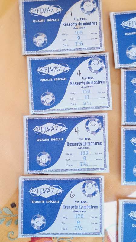 Lot 2 watch springs various with different qty`s