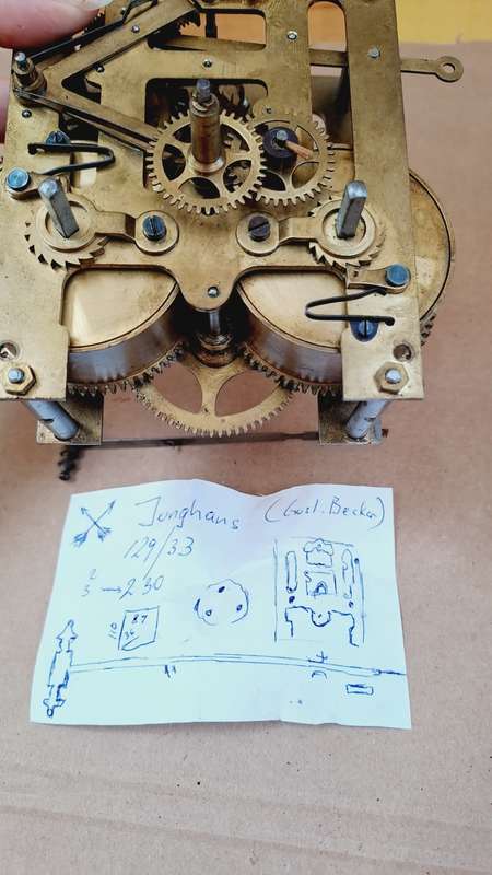 Clock movement no 6 Junghans 129/33