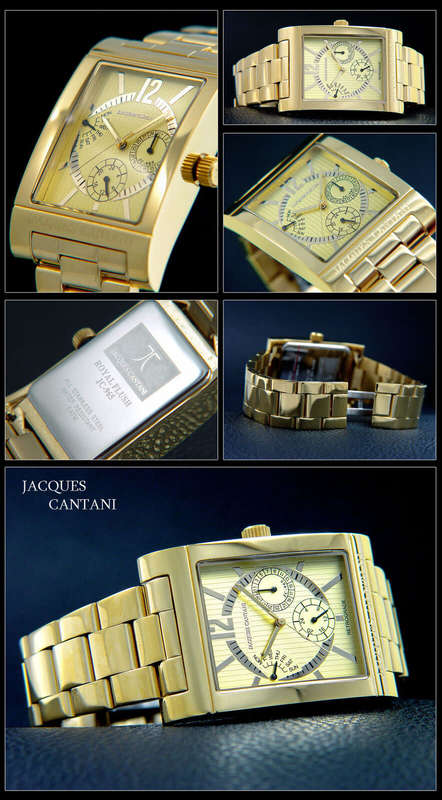 Gold Plated Royal Flush Jacques Cantani mens dress watch