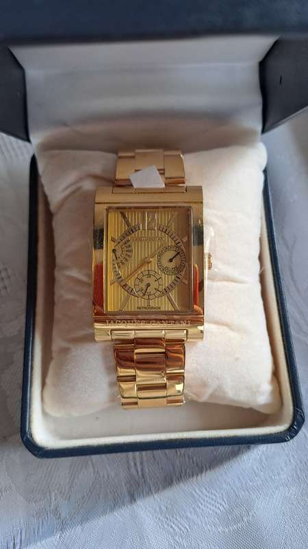 Gold Plated Royal Flush Jacques Cantani mens dress watch