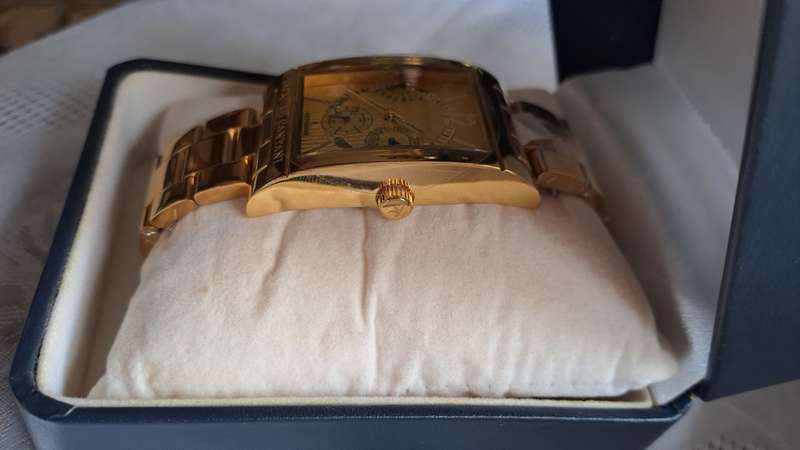 Gold Plated Royal Flush Jacques Cantani mens dress watch