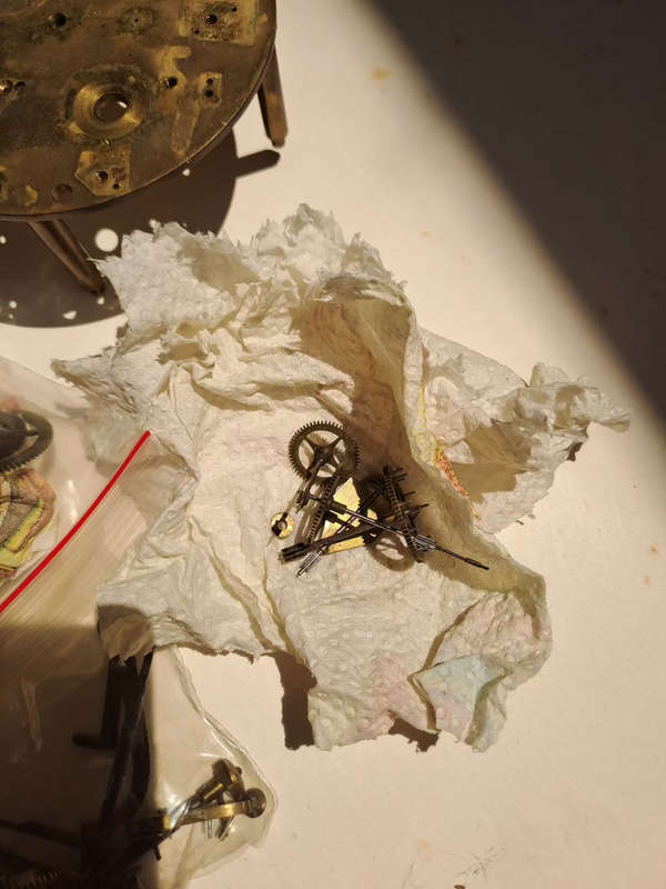 french clock movement with extras for spares or repairs