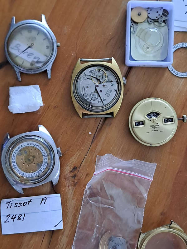 Lot Tissot citizen Buren parts housings and movements