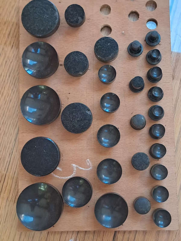 Well used Robur glass fitting dies