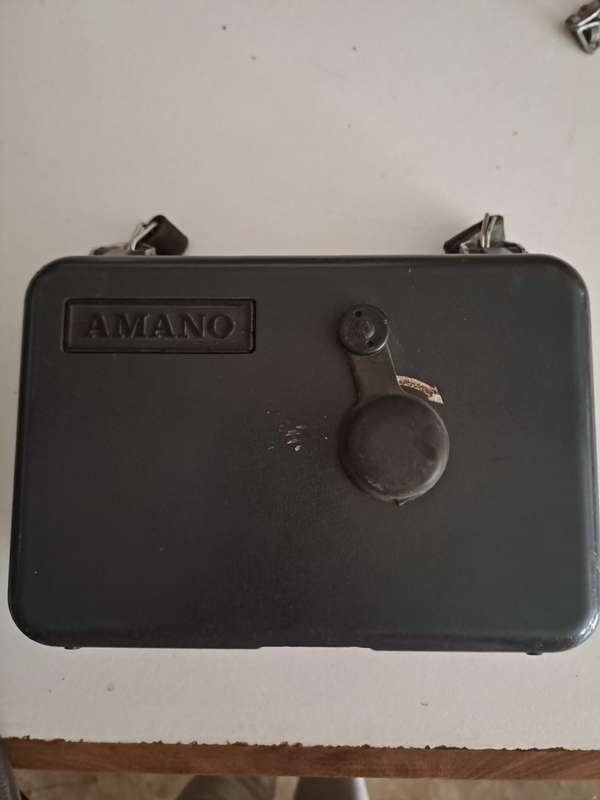 Amano Pro 500 night watchman clock in original leather case