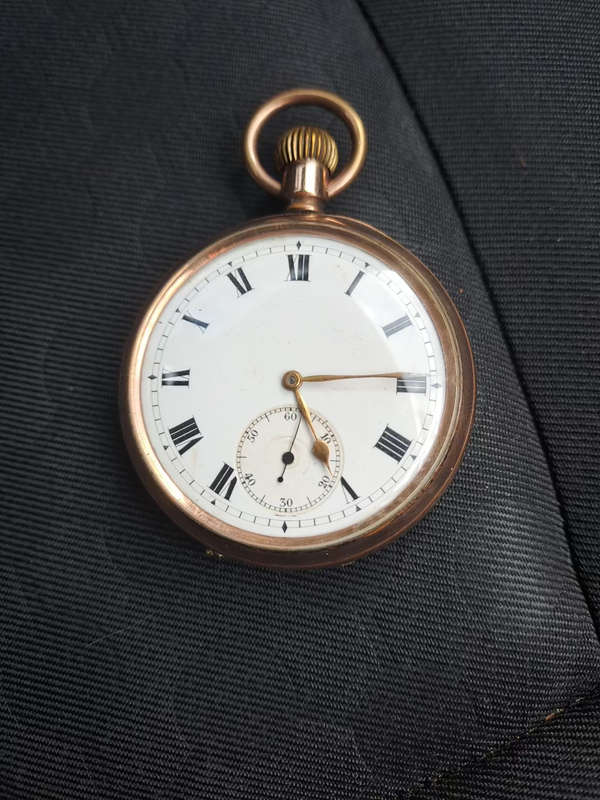 Swiss 14k chrono-adjustment swan neck pocket watch