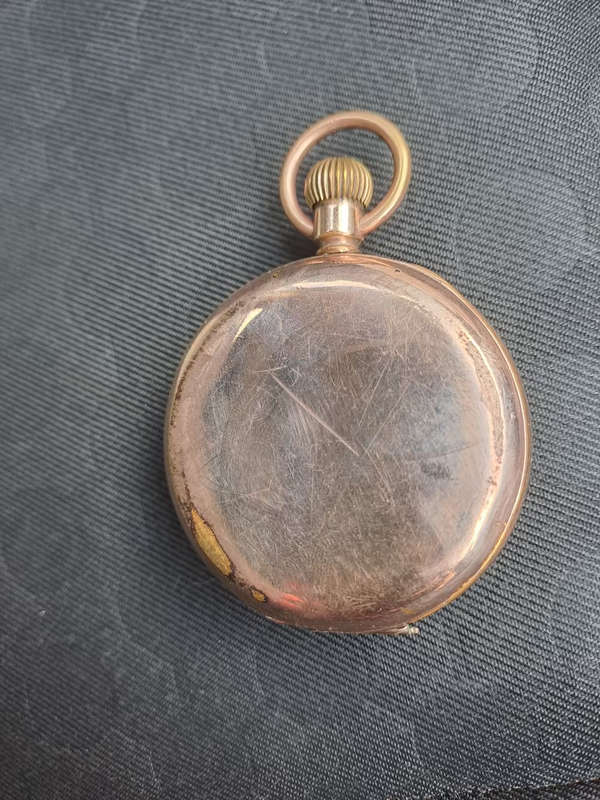 Swiss 14k chrono-adjustment swan neck pocket watch