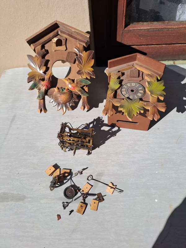 @x cuckoo clock housings as found
