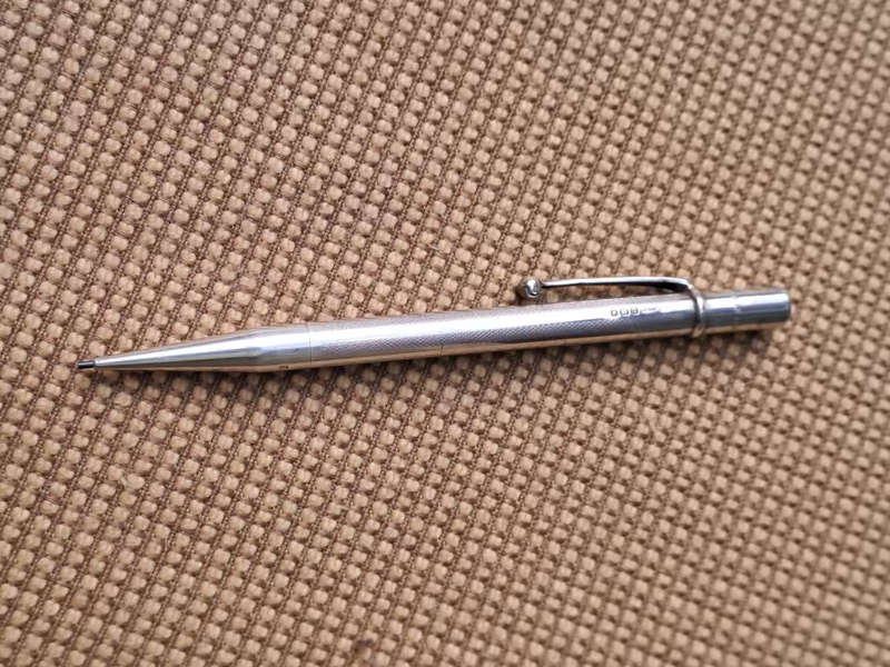 1946 Solid Silver Mechanical Pencil, Johnson Matthey & Co England.