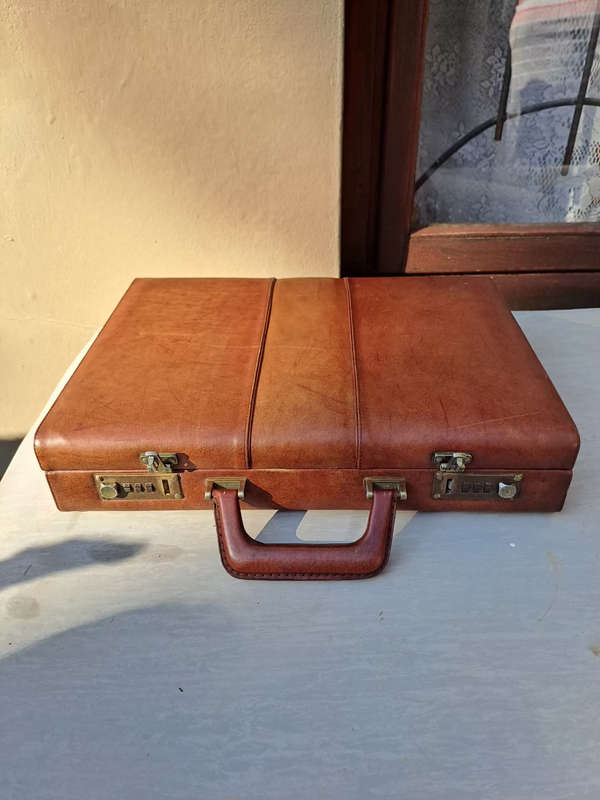 Men`s Sudhaus 1984 leather and innrer ostrich leather attache/brief case