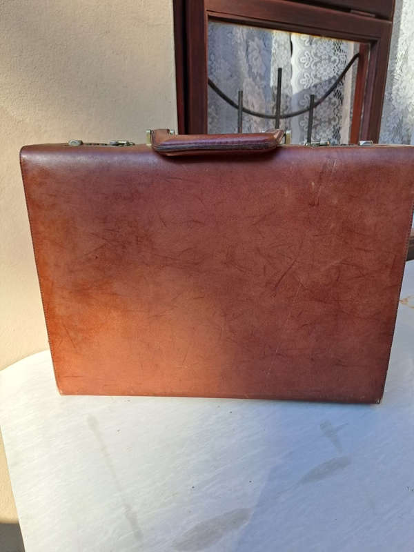 Men`s Sudhaus 1984 leather and innrer ostrich leather attache/brief case
