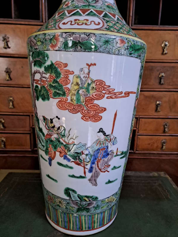 Large 1910 - 1935 Chinese Famille Verte Vase 55cm not for the average home