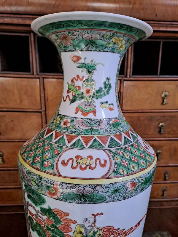 Large 1910 - 1935 Chinese Famille Verte Vase 55cm not for the average home