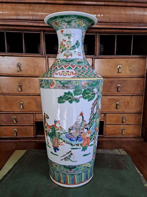 Large 1910 - 1935 Chinese Famille Verte Vase 55cm not for the average home