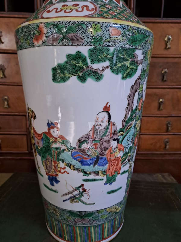 Large 1910 - 1935 Chinese Famille Verte Vase 55cm not for the average home