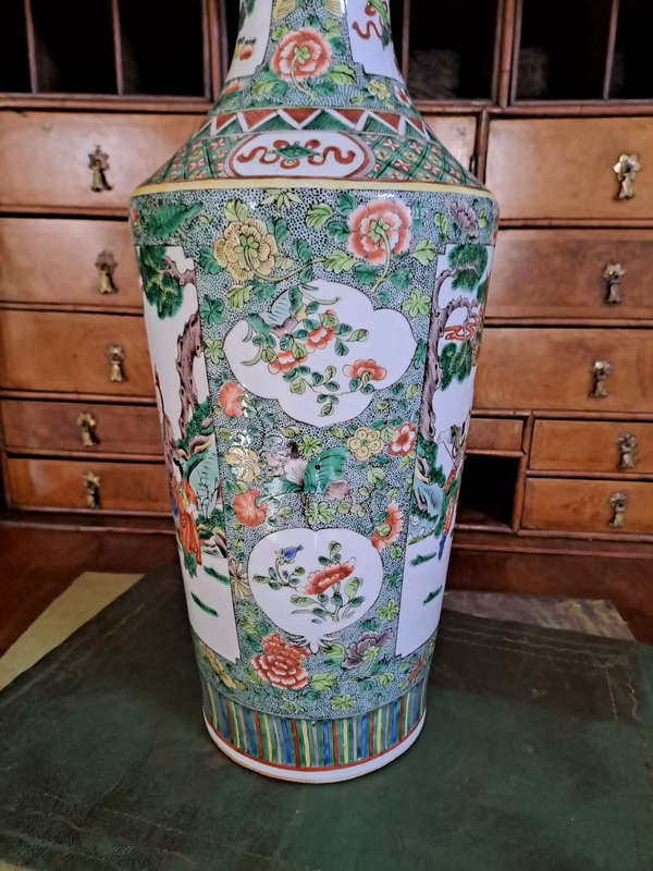 Large 1910 - 1935 Chinese Famille Verte Vase 55cm not for the average home