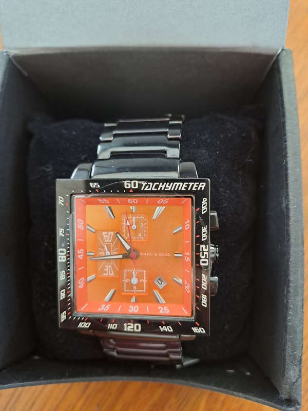 German Marc and Sons Men`s large Tachymeter chronograph  watch nos top Quality