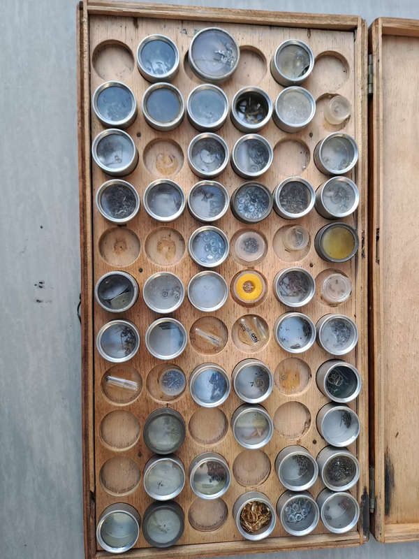 Box of vintage watch spares all sorts
