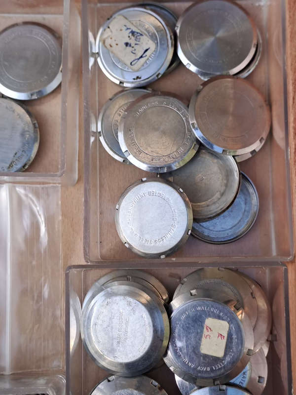 vintage watch part. back plates and faces