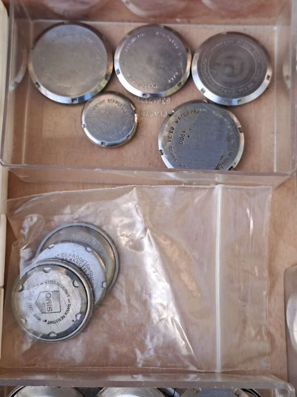 vintage watch part. back plates and faces