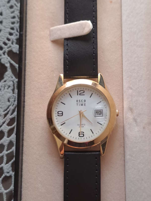 Osco men's gold plated dress watch nos