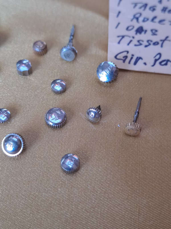 Various watch crowns omega, longines, Tag, rolex oyster, tissor oris etc as per tag