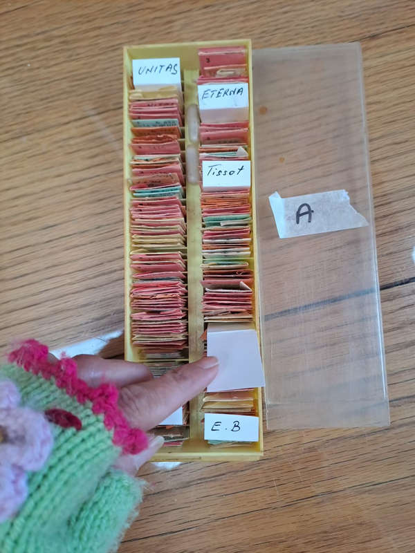 box of 100`s,  sorted and originally packed new vintage watch balance staffs REDUCED