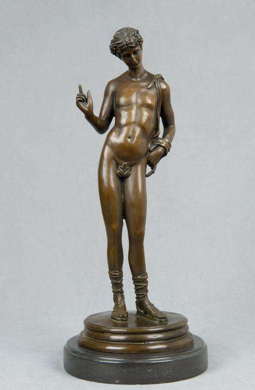 BRONZE SCULPTURE OF "ADONIS" AFTER F. MASSEAU