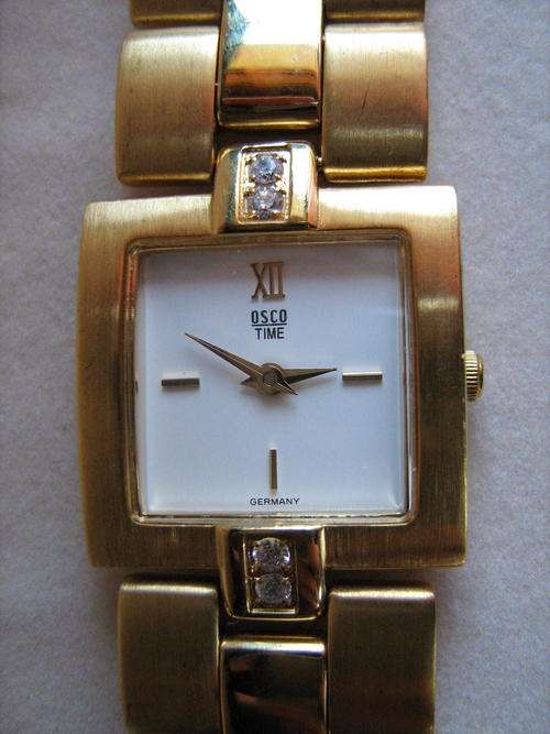 OSCO TIME GERMANY SQUARE WITH SIMILI STONE@@STOCK CLEARANCE PRICE@@@