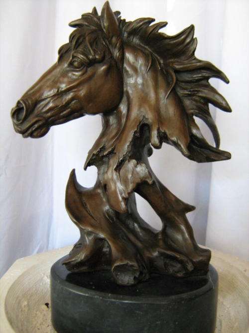 MAGNIFICENT BRONZE  STALLION HEAD BY MILO