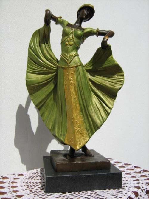 ART DECO BRONZE BUTTERFLY DANCER BY CHIPARUS