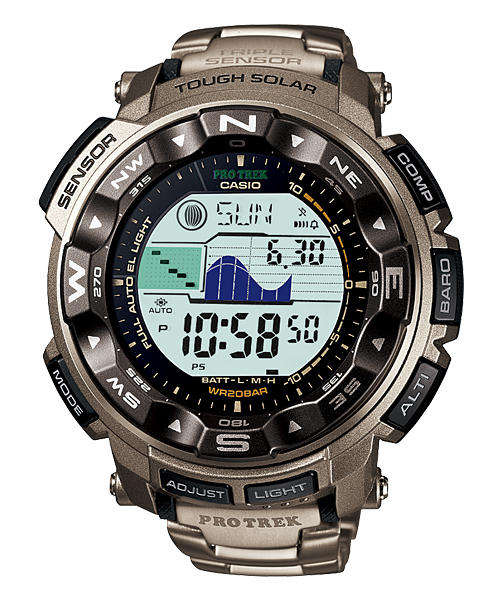(IN STOCK) LATEST CASIO PROTREK 100% TITANIUM SOLAR PRG250T COMPASS MULTI FUNCTION WATCH