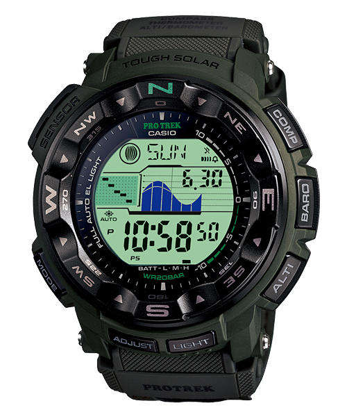 (IN STOCK)New Release CASIO 200m/660f PROTREK 3SENSOR COMPASS / ALTI SOLAR WATCH PRG250B (rare item)