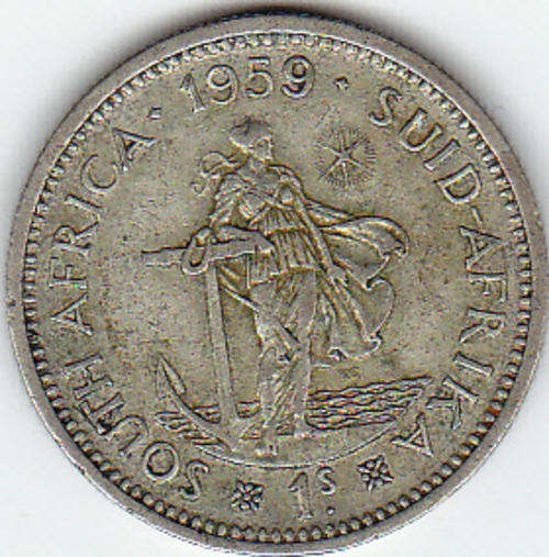 1 Shilling 1959 circulated coin
