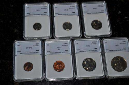 7 Set of South african Encapsulated coins (1967)