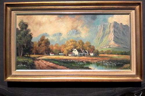 L PARKER OIL PAINTING ON BOARD.BEAUTIFUL LANDSCAPE!