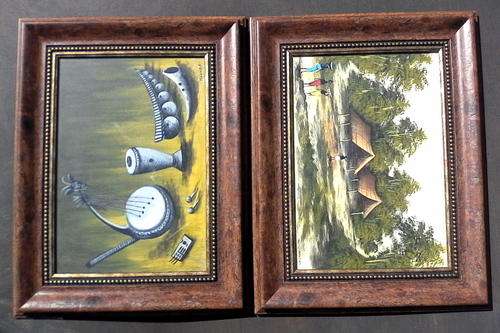 African Art Oil Paintings x2
