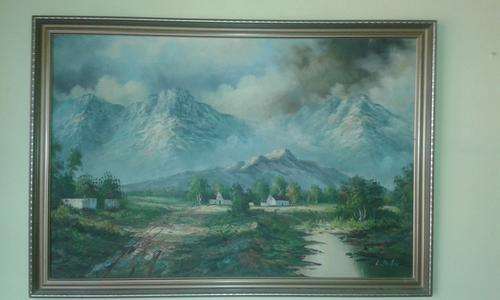 L PARKER OIL PAINTING ON BOARD.BEAUTIFUL LANDSCAPE!