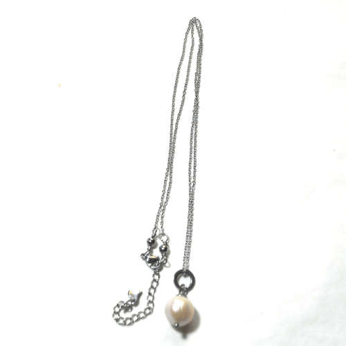 Atenea Add a Dangle handmade natural white freshwater pearl pendant on stainless steel ring