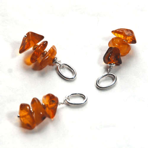 Atenea 925 Add a Dangle handmade natural Baltic Amber gemstone pendant on 925 sterling silver
